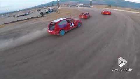 Stock race filmed from drone