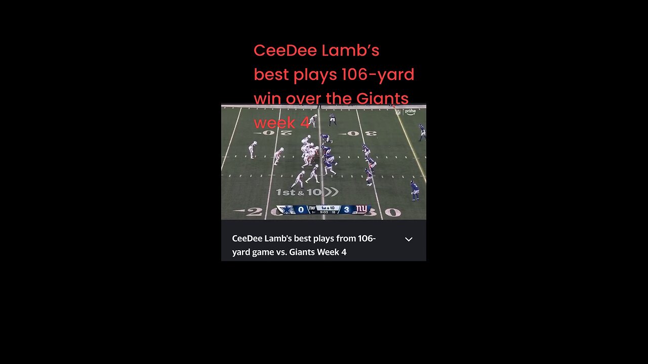 CeeDee Lamb’s best plays 106-yard win over the Giants week 4