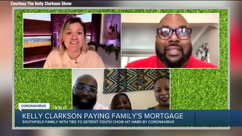 The Kelly Clarkson Show pays off this year's mortgage for a metro Detroit family hit hard by COVID-19