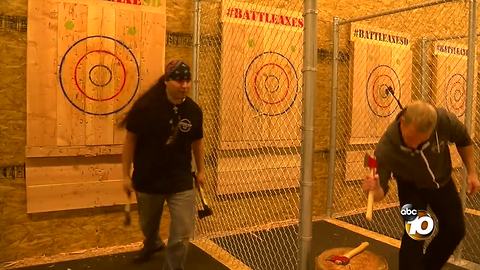 Axe-throwing event center opens