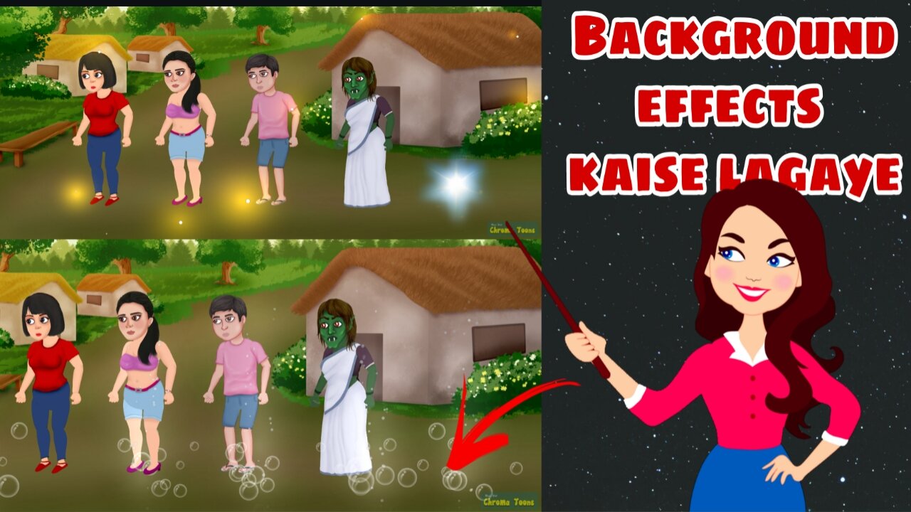 Chroma Toons application me background effects or partical effects kaise lagaye ! background effects