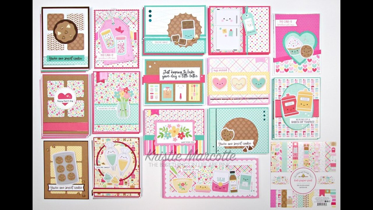 Doodlebug Design - Made with Love - 34 cards from one 6x6 paper pad