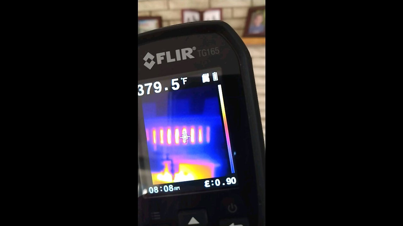 FLIR camera performance of waste oil burner in fireplace insert