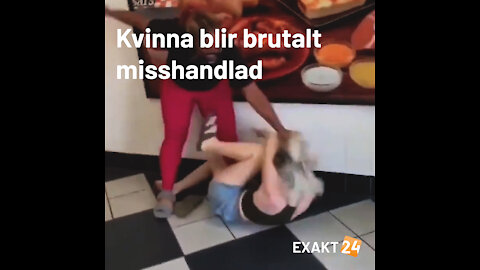 Kvinna blir brutalt misshandlad