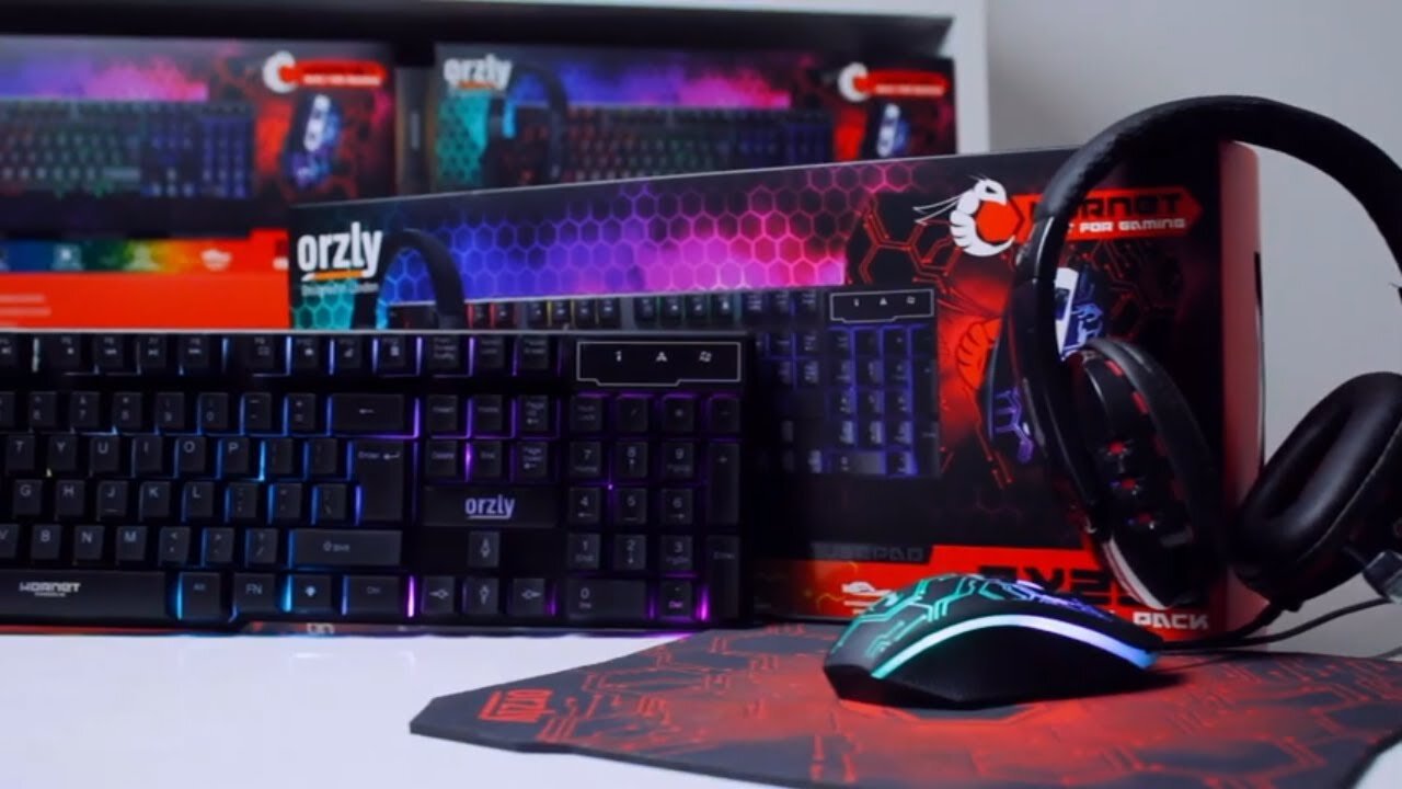 Gaming Keyboard and Mouse and Mouse pad and Gaming Headset • Wired LED RGB Backlight Bundle