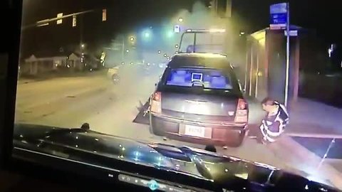 Dash cam video shows moment a driver slams into tow truck in Fairview Park