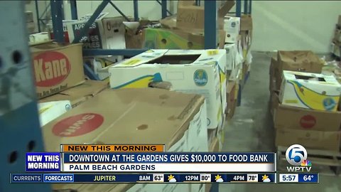 Downtown at the Gardens donates $10,000 to Palm Beach County Food Bank