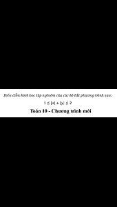 Toán 10: Biểu diễn hình học tập nghiệm của các hệ bất phương trình sau: 1≤|x|+|y|≤2