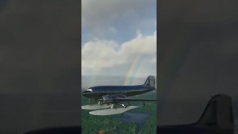 DC-3 Double Rainbow... 🛫 #msfs2020 #dc3 #floats