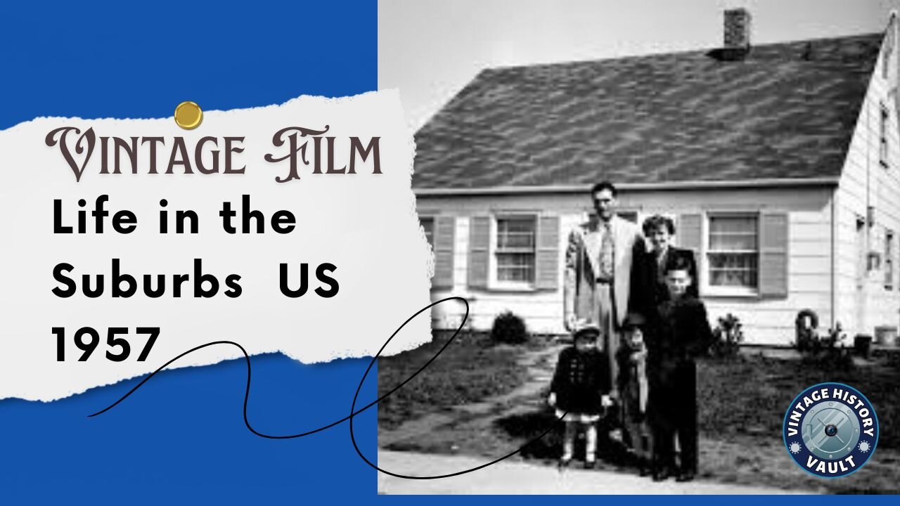 Vintage Film Life in the Suburbs, US 1957.