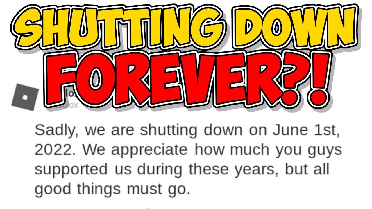 the roblox platform is broken forever... (Roblox Shutdown May 3)