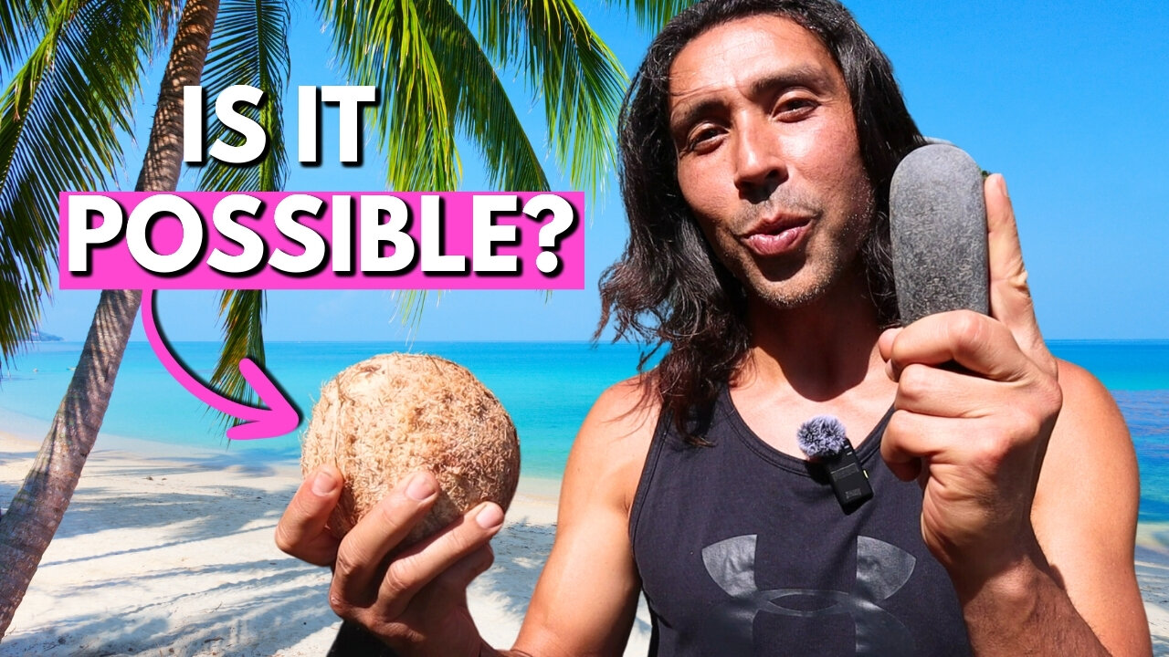 👊 Break Open A Coconut with Precision Stone Strike 🥥