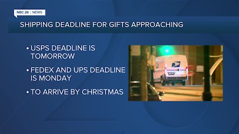 Holiday shipping deadlines