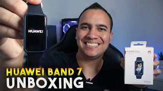 HUAWEI BAND 7, com MUITAS FUNÇÕES e BATERIA PARA ATÉ 2 SEMANAS! Unboxing e detalhes