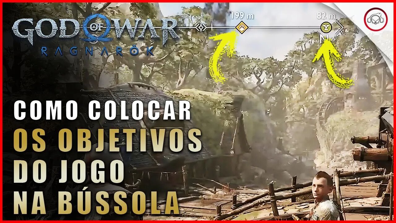 God of war Ragnarok, Como colocar os objetivos do jogo no ecrã na bússola | Super dica