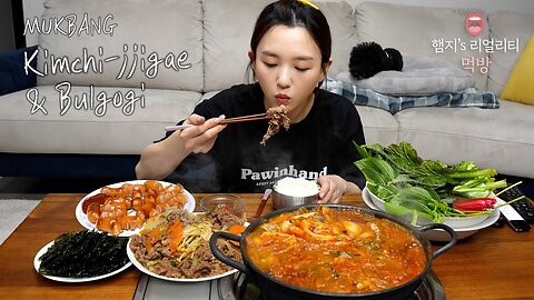 Korean Home Style Meal! ☆ Saury Kimchi Soup, Bulgogi, Sausage, Gim