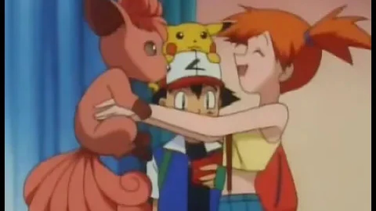 Vulpix burns misty pokemon