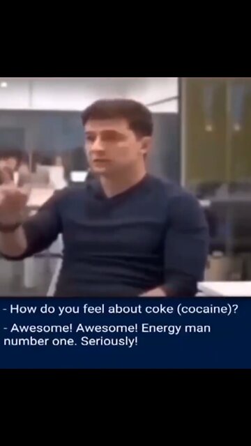 Zelensky is story: Cocaine is Wonderful