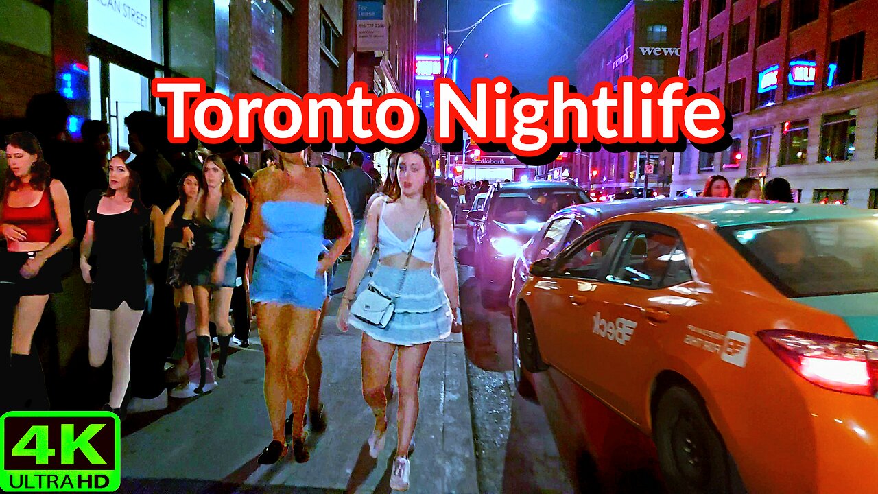 【4K】Saturday Night Downtown Toronto Canada 🇨🇦