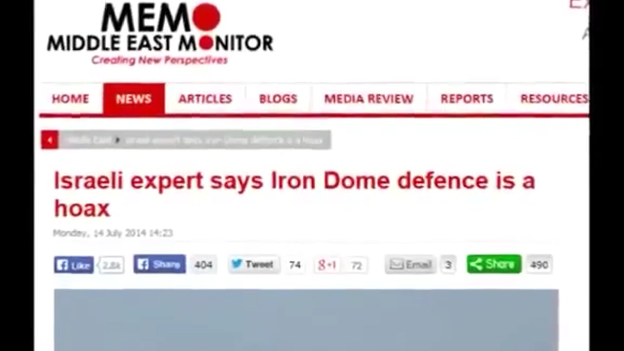 Israel's Iron Dome Is A Hoax!