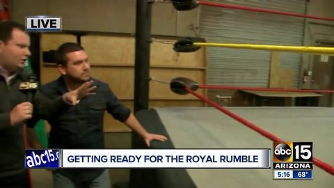 Getting ready for the WWE Royal Rumble in Phoenix