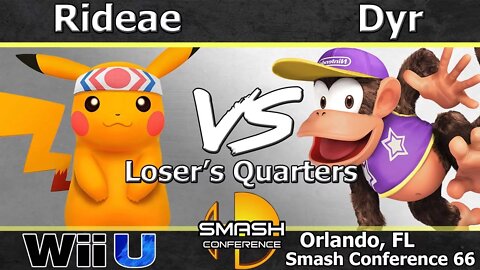 Shoq|Rideae (Pikachu) vs. MVG|Dyr (Diddy) - Wii U Loser's Quarters - SC: LXVI