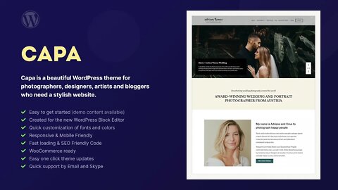 Create a Photographer Portfolio Website with the Capa WordPress Theme