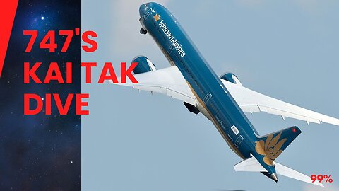 747's Extreme Bank: Watch This Steep Descent into Kai Tak!