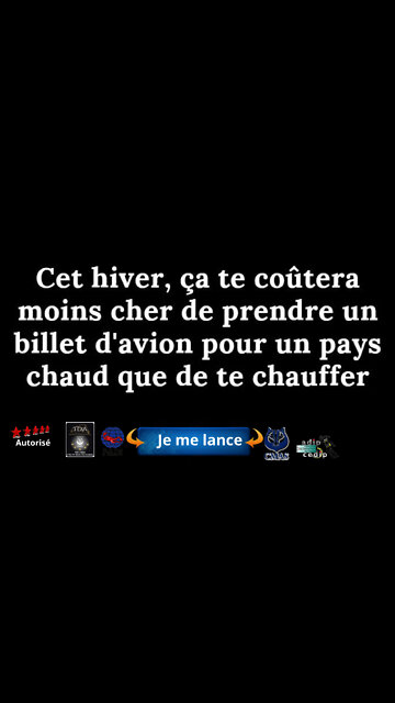 Cet hiver, ca te coutera moins cher de prendre un billet d’avion