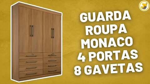 Guarda Roupa Monaco Solteiro 4 Portas 8 Gavetas D Doro