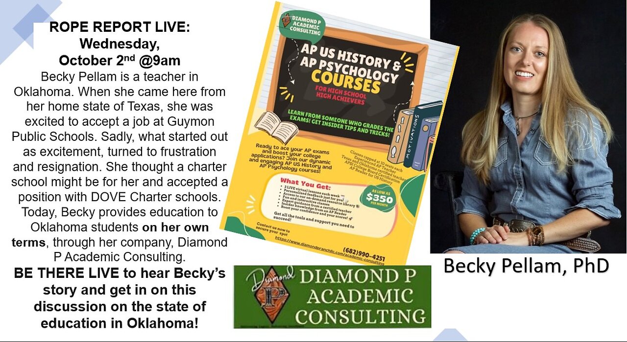 One Teacher's Story; Why I Left Public Education - Becky Pellam, PhD. - ROPE REPORT LIVE