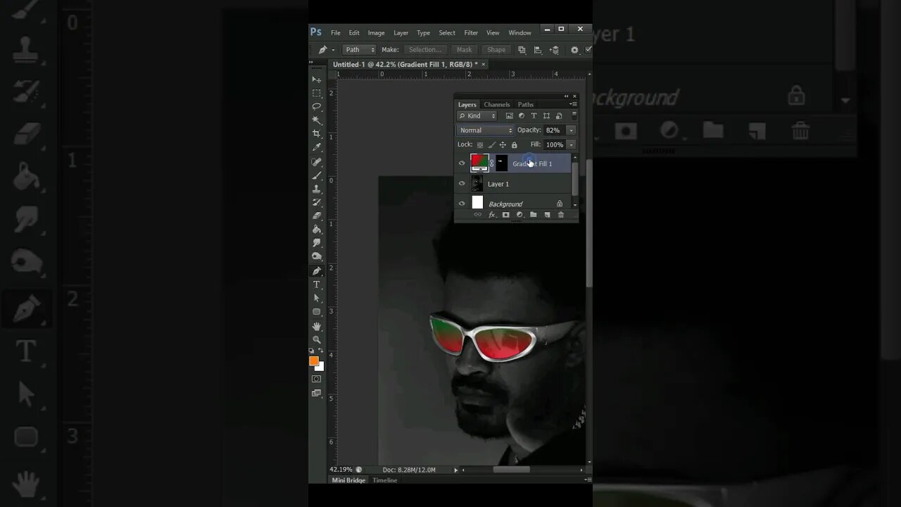 boys black photos in colour on gogles in photoshop tutorial for beginners #shorts of ritik kherala
