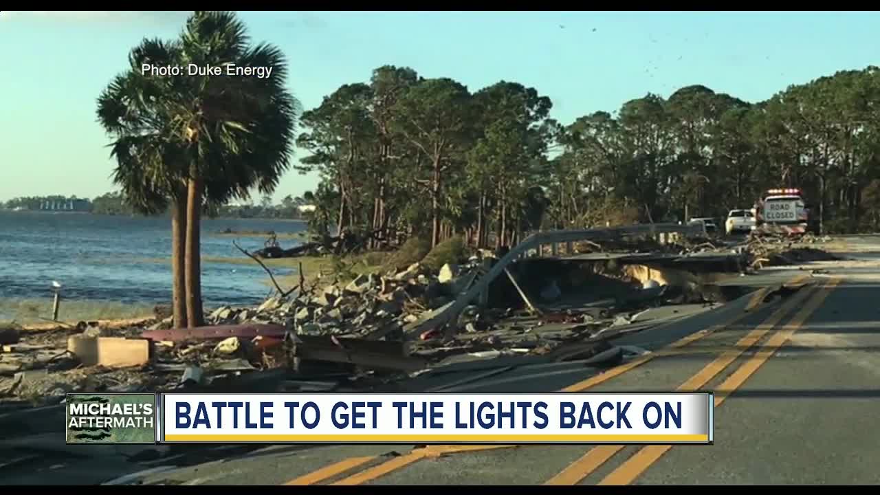 Duke Energy crews racing to restore power in Florida Panhandle following Hurricane Michael