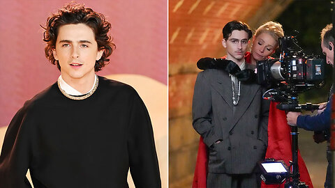Timothée Chalamet crashes his own look-alike contest in New York before it's broken up by police 
