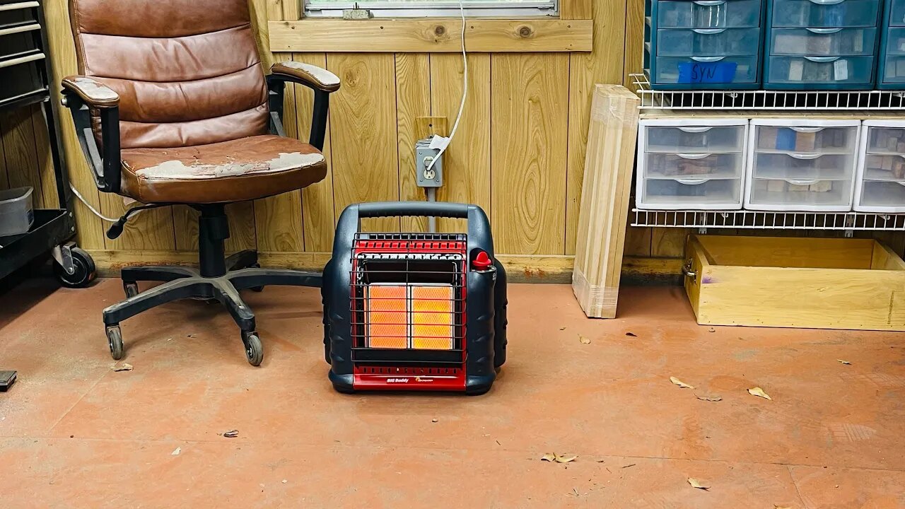 Big buddy heater in the shop