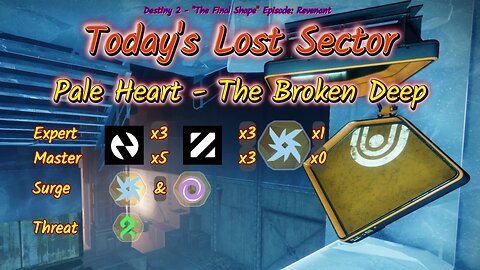Destiny 2: 12/10/24 The Broken Deep is the Lost Sector. Arc/Void Surge