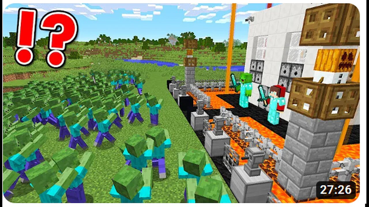 10 Security Build Hacks vs Zombies - Minecraft