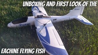 Unboxing of the Eachine Flying Fish 650mm twin engine plane.