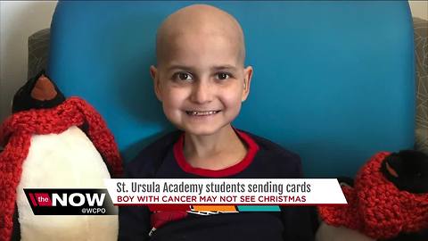 St. Ursula Academy students send Christmas cards to boy with terminal cancer