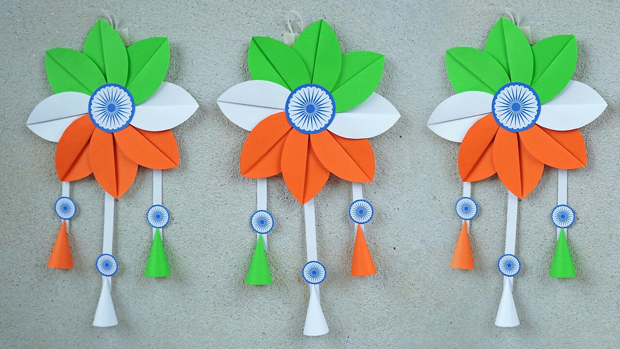 Independence Day Crafts/Indian Tricolor Wall Hanging Making/Republic Day Crafts/Paper Things Easy