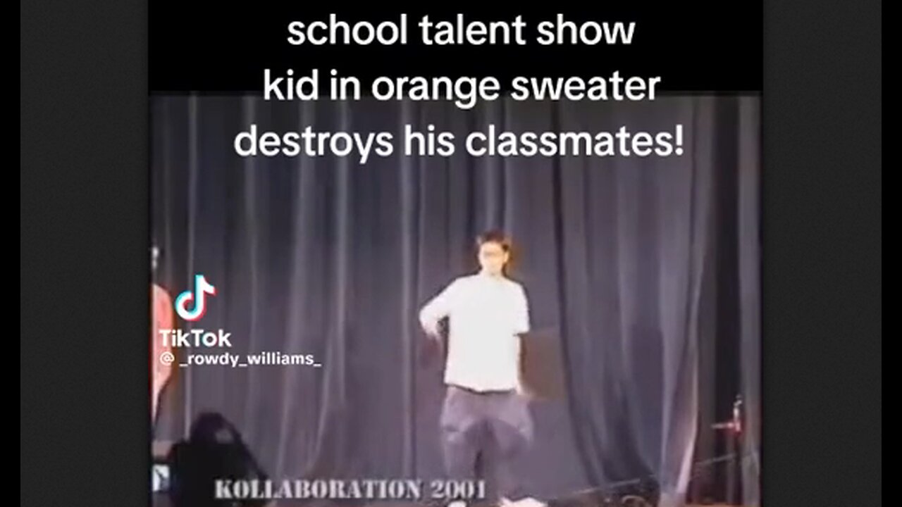 School Talent Show - Kid In Orange Sweater Destroys His Classmates