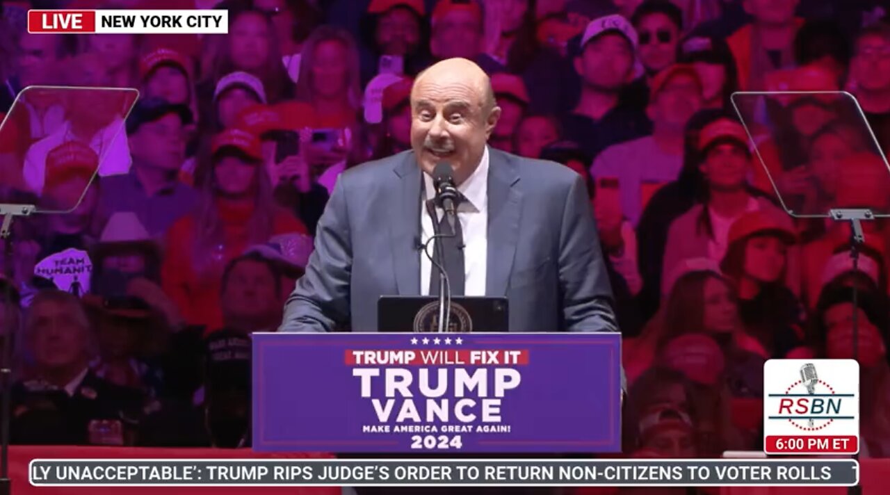 FULL SPEECH: Dr. Phil McGraw Delivers Remarks at Madison Square Garden In New York - 10/27/24