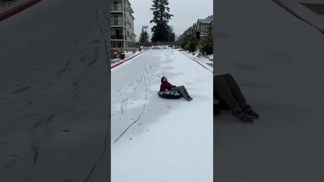 Never to old to go tubing in the snow!