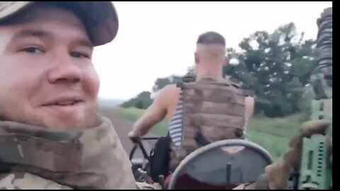 Russian soldiers on motorcycle in Ukraine....