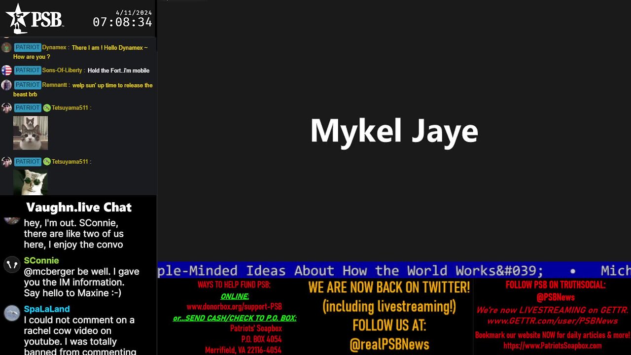 2024-04-11 07:00 EDT - Patriots Soapbox AM: with MykelJaye, SkyeBreeze