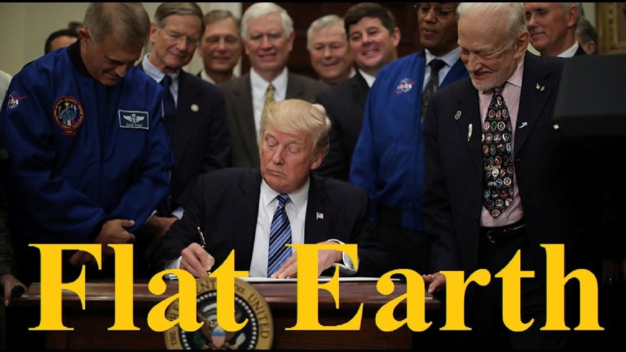 Trump talks space & Buzz Aldrin's face - NASA lies - Research Flat Earth - Mark Sargent ✅