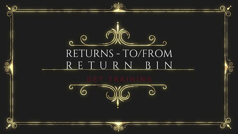 Returns - To/From Return Bin