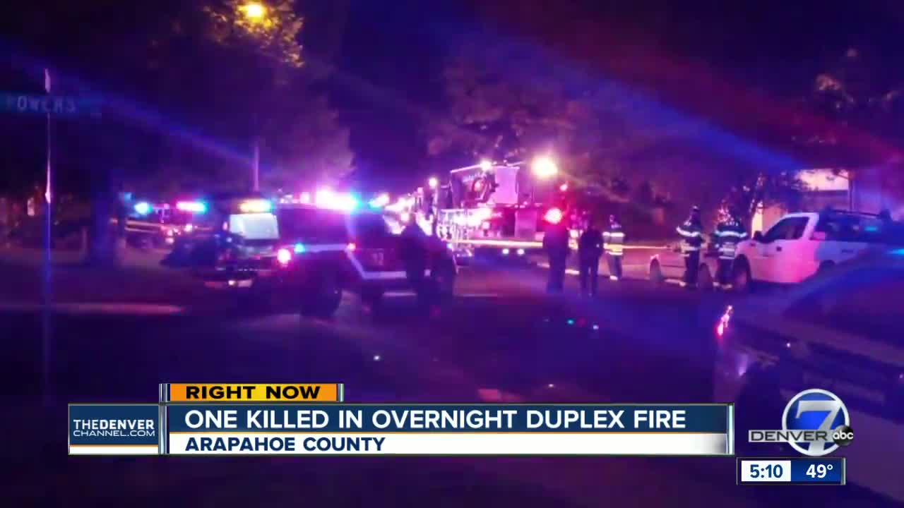 Person killed in Arapahoe County duplex fire overnight