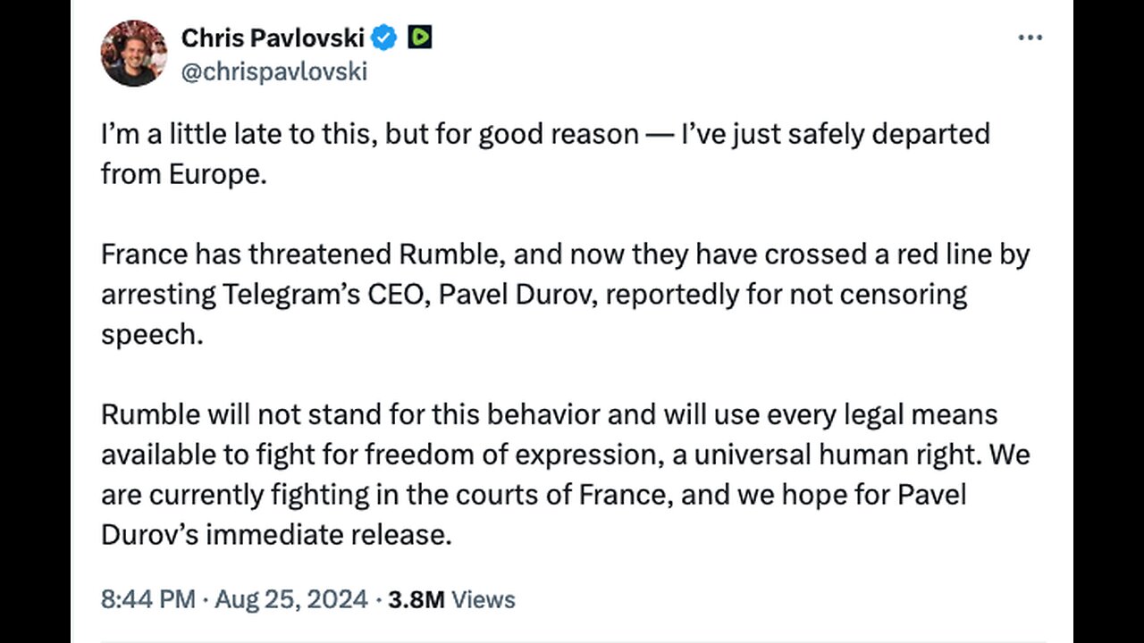 RUMBLE CEO FLEE EUROPE🇪🇺✈️👨‍💻🛅🛃🏃IN FEAR OF BEING ARREST🇪🇺👮‍♂️👨‍💻🚓🇫🇷💫