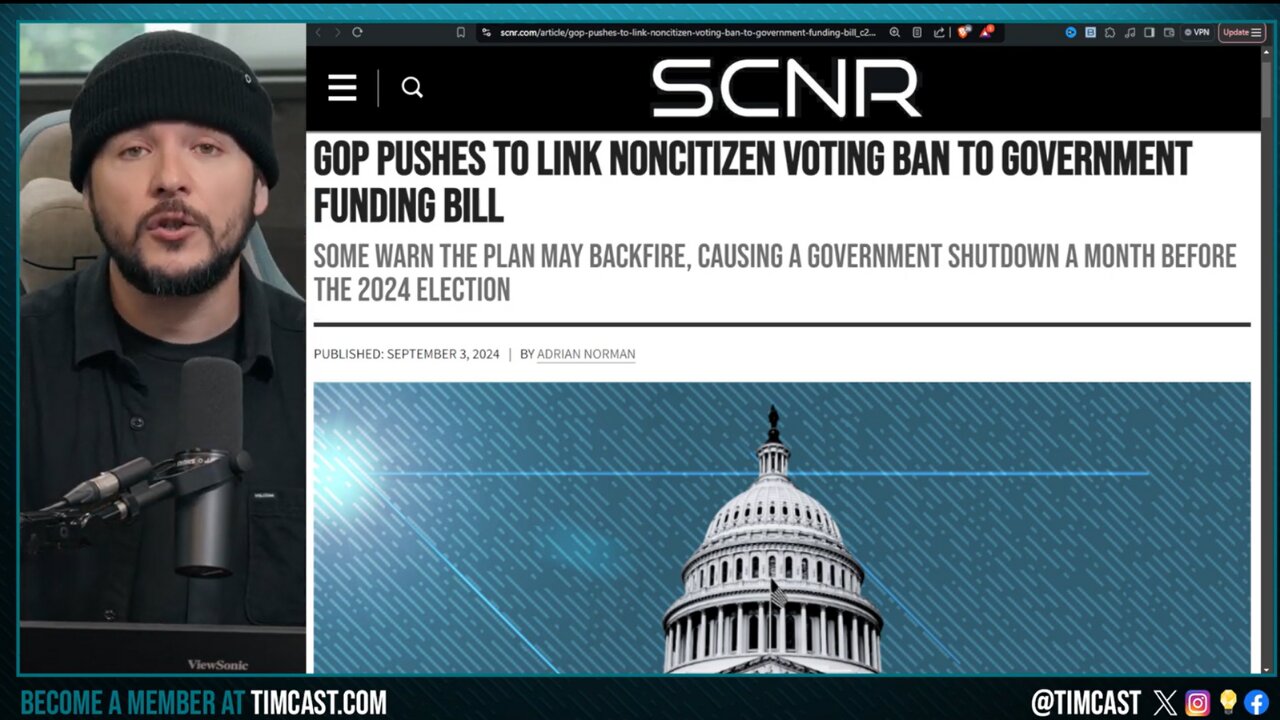 GOP Combine SAVE ACT In Spending Bill, Democrats HAVE TO Ban Non Citizen Voting OR Risk SHUTDOWN